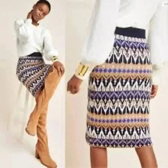Anthropologie Saoirse Sweater Midi Skirt Knit Pencil Straight Skirt Sz Small - Picture 1 of 8